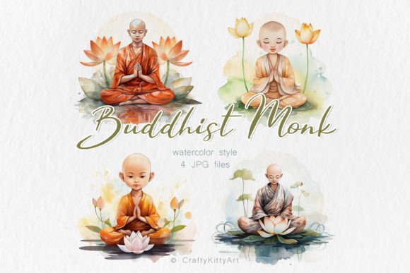 Download Buddha Buddhist Monk JPG Watercolor Art - Buddha Collection