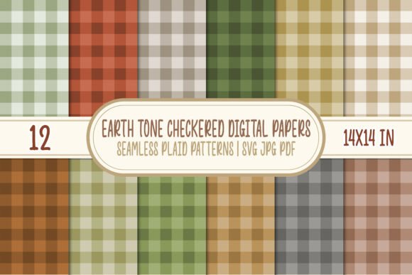 Download Earth Tone Gingham Digital Papers Svg - Digital Collection