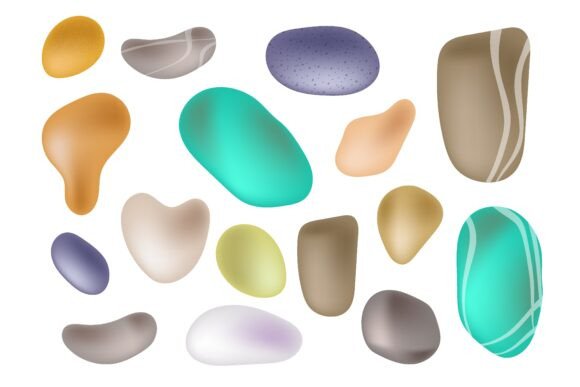 Download Set of Multicolored Sea Stones Collected - Stone Collection